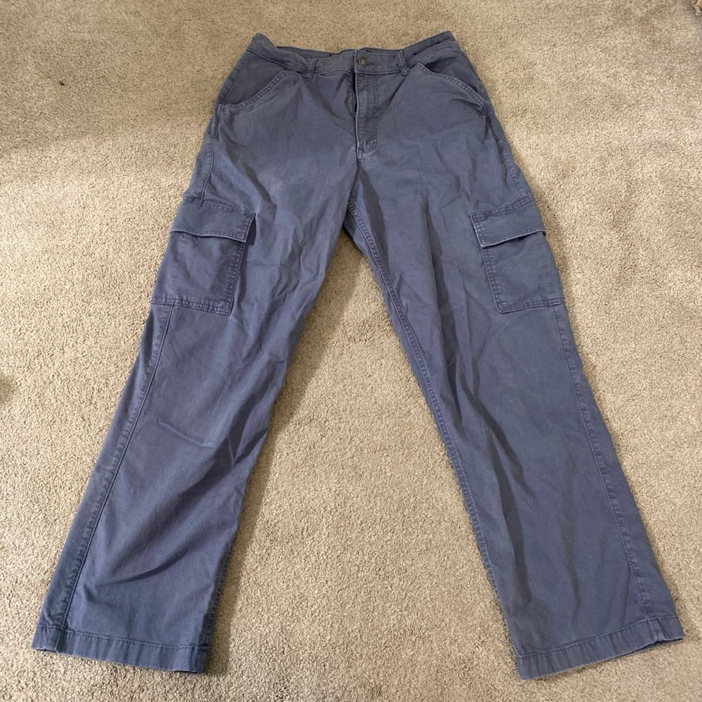 Blue kind of stretchy cargo pants from Hollister